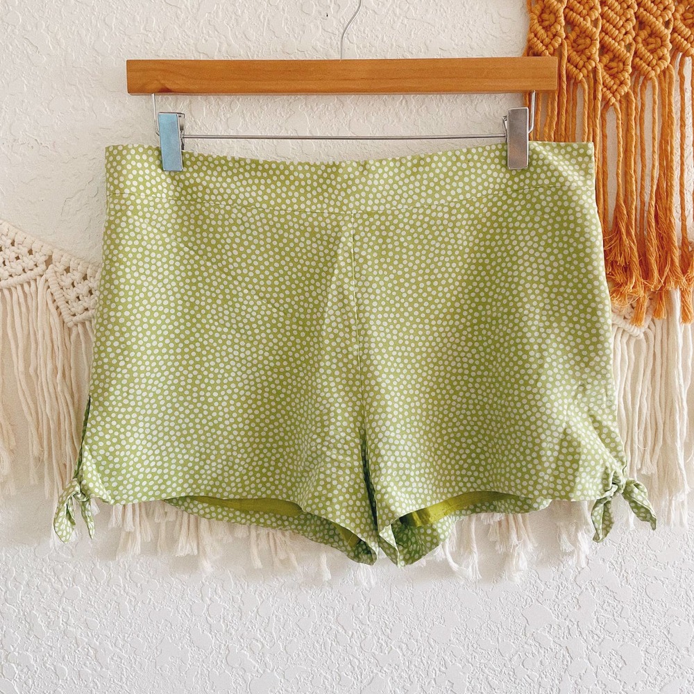 Leona by Lauren Leonard Anthropologie Silk Polka Dot Tie Bow Shorts